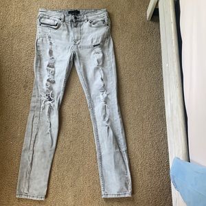 forever 21 grey ripped skinny jeans